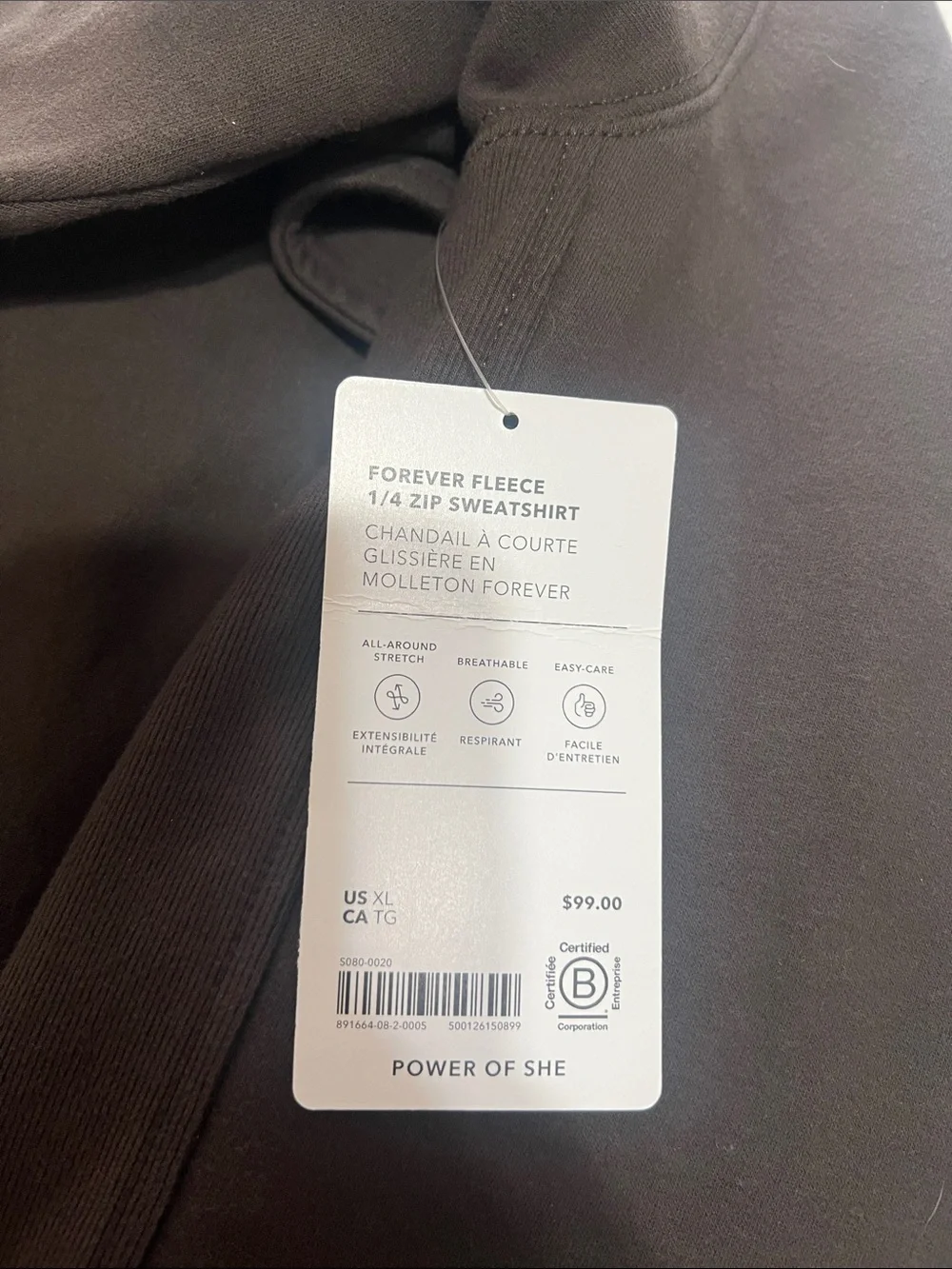 Athleta Forever fleece 1/4 Zip Sweatshirt NWT